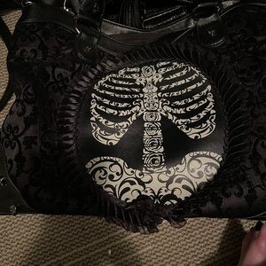 Black Gothic Skeleton Shoulder Bag